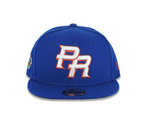Load image into Gallery viewer, (Youth)Puerto Rico New Era 9FIFTY 950 Kid Snapback Cap Hat Royal Blue Crown/Visor White/Red Logo WBC Logo Side Patch Green UV
