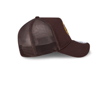 Load image into Gallery viewer, San Diego Padres New Era MLB 9FORTY 940 Adjustable A-Frame Mesh/Trucker Cap Hat Brown Crown/Visor Yellow Swinging Friar Logo 
