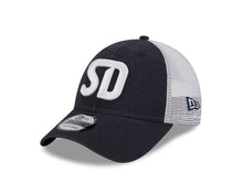 Load image into Gallery viewer, San Diego FC New Era MLS  9FORTY 940 Adjustable Mesh/Trucker Cap Hat Navy Blue Crown/Visor White Logo 
