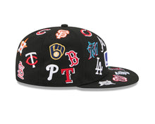 Load image into Gallery viewer, MLB Teams New Era 59FIFTY 5950 Fitted Cap Hat Black Crown/Visor All MLB Team Logos Gray UV (Allover)
