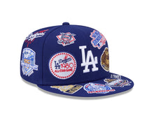 Load image into Gallery viewer, Los Angeles Dodgers New Era MLB 59FIFTY 5950 Fitted Cap Hat Dark Royal Crown/Visor White Logo All MLB Team Logos Gray UV (Allover)
