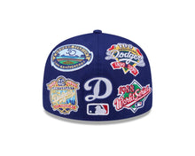 Load image into Gallery viewer, Los Angeles Dodgers New Era MLB 59FIFTY 5950 Fitted Cap Hat Dark Royal Crown/Visor White Logo All MLB Team Logos Gray UV (Allover)
