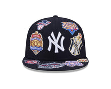 Load image into Gallery viewer, New York Yankees New Era MLB 59FIFTY 5950 Fitted Cap Hat Navy Blue Crown/Visor White Logo All MLB Team Logos Gray UV (Allover)
