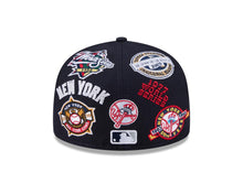 Load image into Gallery viewer, New York Yankees New Era MLB 59FIFTY 5950 Fitted Cap Hat Navy Blue Crown/Visor White Logo All MLB Team Logos Gray UV (Allover)
