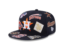 Load image into Gallery viewer, Houston Astros New Era MLB 59FIFTY 5950 Fitted Cap Hat Navy Blue Crown/Visor Team Color Logo All MLB Team Logos Gray UV (Allover)
