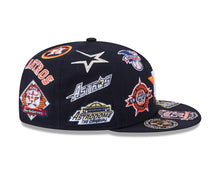 Load image into Gallery viewer, Houston Astros New Era MLB 59FIFTY 5950 Fitted Cap Hat Navy Blue Crown/Visor Team Color Logo All MLB Team Logos Gray UV (Allover)

