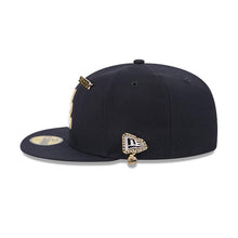 Load image into Gallery viewer, Atlanta Braves New Era MLB 59FIFTY 5950 Fitted Cap Hat Navy Blue Crown/Visor White/Gold Logo With Blips/Pins
