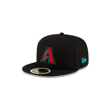Load image into Gallery viewer, (Youth) Arizona Diamondbacks New Era MLB 59FIFTY 5950 Fitted Cap Hat Black Crown/Visor Team Color Logo
