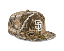 Load image into Gallery viewer, San Diego Padres New Era MLB 59FIFTY 5950 Fitted Cap Hat Real Tree Camo Crown/Visor White Logo Gray UV
