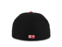 Load image into Gallery viewer, San Diego Padres New Era MLB 59FIFTY 5950 Fitted Cap Hat Black Crown/Visor Magenta/White Logo With Hummingbirds 1998 World Series Side Patch Gray UV
