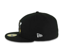 Load image into Gallery viewer, San Diego Padres New Era MLB 59FIFTY 5950 Fitted Cap Hat Black Crown/Visor Black/Metallic Gold/White Splatter Logo 10 Years Petcopark Side Patch
