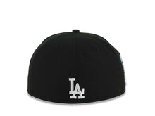 Load image into Gallery viewer, Los Angeles Dodgers New Era MLB 59FIFTY 5950 Fitted Cap Hat Black Crown/Visor White/Sky Blue Cloud Logo 9x World Series Champions Side Patch Gray UV
