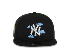 Load image into Gallery viewer, New York Yankees New Era MLB 59FIFTY 5950 Fitted Cap Hat Black Crown/Visor White/Sky Blue Logo With Cloud 2024 World Series Side Patch Gray UV
