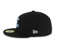 Load image into Gallery viewer, New York Yankees New Era MLB 59FIFTY 5950 Fitted Cap Hat Black Crown/Visor White/Sky Blue Logo With Cloud 2024 World Series Side Patch Gray UV
