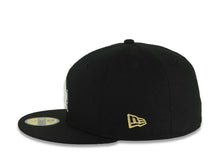 Load image into Gallery viewer, Los Angeles Dodgers New Era MLB 59FIFTY 5950 Fitted Cap Hat Black Crown/Visor White/Black/Metallic Gold Logo Aztec Calendar Side Patch Gray UV
