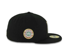 Load image into Gallery viewer, Los Angeles Dodgers New Era MLB 59FIFTY 5950 Fitted Cap Hat Black Crown/Visor White/Black/Metallic Gold Logo Aztec Calendar Side Patch Gray UV
