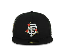 Load image into Gallery viewer, San Francisco Giants New Era MLB 59FIFTY 5950 Fitted Cap Hat Black Crown/Visor White/Red Logo With Rose 2007 All-Star Game Side Patch Gray UV
