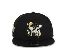 Load image into Gallery viewer, New York Yankees New Era MLB 9FIFTY 950 Snapback Cap Hat Black Crown/Visor Black/White/Metallic Gold Splatter Logo 1998 World Series Side Patch
