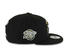 Load image into Gallery viewer, New York Yankees New Era MLB 9FIFTY 950 Snapback Cap Hat Black Crown/Visor Black/White/Metallic Gold Splatter Logo 1998 World Series Side Patch
