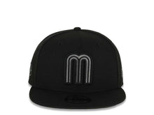 Load image into Gallery viewer, Mexico New Era WBC World Baseball Classic 9FIFTY 950 Snapback Cap Hat Black Crown/Visor Gray/Black Logo WBC Logo Side Patch Dark Gray UV
