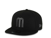 Load image into Gallery viewer, Mexico New Era WBC World Baseball Classic 9FIFTY 950 Snapback Cap Hat Black Crown/Visor Gray/Black Logo WBC Logo Side Patch Dark Gray UV

