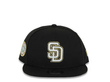 Load image into Gallery viewer, (Youth)San Diego Padres New Era MLB 9FIFTY 950 Kid Snapback Cap Hat Black Crown/Visor White/Black/Gold Logo Aztec Calendar Side Patch Gray UV
