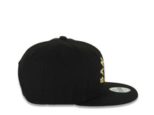 Load image into Gallery viewer, (Youth)San Diego Padres New Era MLB 9FIFTY 950 Kid Snapback Cap Hat Black Crown/Visor Metallic Gold 1969 Major League Baseball Script Logo Gray UV
