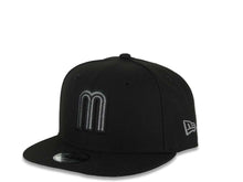 Load image into Gallery viewer, (Youth)Mexico New Era WBC World Baseball Classic 9FIFTY 950 Kid Snapback Cap Hat Black Crown/Visor Dark Gray/Black Logo WBC Logo Side Patch Gray UV
