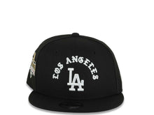 Load image into Gallery viewer, (Youth)Los Angeles Dodgers New Era MLB 9FIFTY 950 Kid Snapback Cap Hat Black Crown/Visor White Script/Text Logo 2025 World Series Champions Side Patch
