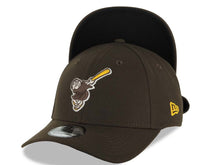 Load image into Gallery viewer, San Diego Padres New Era MLB 39THIRTY 3930 Flexfit Cap Hat Brown Crown/Visor Brown/Yellow Swinging Friar Logo Black UV
