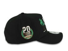 Load image into Gallery viewer, San Diego Padres New Era MLB 9FORTY 940 Adjustable A-Frame Cap Hat Black Crown/Visor White Logo With 2 Palm Trees 20 Years Petcopark Side Patch
