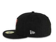 Load image into Gallery viewer, San Diego Padres New Era MLB 59FIFTY 5950 Fitted Cap Hat Black Crown/Visor Black/White/Pink Logo With Floral 1998 World Series Side Patch Gray UV
