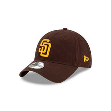 Load image into Gallery viewer, San Diego Padres New Era MLB 9TWENTY 920 Adjustable Cap Hat Dark Brown Crown/Visor Yellow Logo 2026 MLB World Tour Mexico City Series Side Patch
