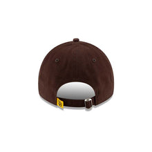 Load image into Gallery viewer, San Diego Padres New Era MLB 9TWENTY 920 Adjustable Cap Hat Dark Brown Crown/Visor Yellow Logo 2026 MLB World Tour Mexico City Series Side Patch
