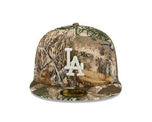 Load image into Gallery viewer, Los Angeles Dodgers New Era MLB 59FIFTY 5950 Fitted Cap Hat Real Tree Edge Camo Crown/Visor White Logo Gray UV
