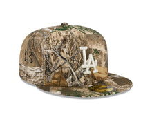 Load image into Gallery viewer, Los Angeles Dodgers New Era MLB 59FIFTY 5950 Fitted Cap Hat Real Tree Edge Camo Crown/Visor White Logo Gray UV
