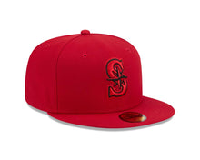Load image into Gallery viewer, Seattle Mariners New Era MLB 59FIFTY 5950 Fitted Cap Hat Red Crown/Visor Red/Black Logo Gray UV
