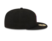 Load image into Gallery viewer, New York Mets New Era MLB 59FIFTY 5950 Fitted Cap Hat Black Crown/Visor Royal Blue/Orange Logo Black UV
