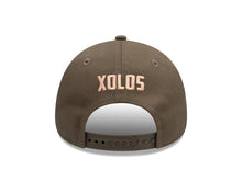 Load image into Gallery viewer, Xolos de Tijuana New Era Liga MX 9FORTY 940 Adjustable M-crown Cap Hat Olive Green Crown/Visor Peach/Olive Logo Gray UV
