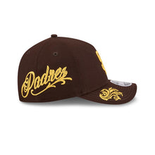 Load image into Gallery viewer, San Diego Padres New Era MLB 9FORTY 940 Adjustable M-crown Cap Hat Brown Crown/Visor Yellow Logo Gray UV (Wordmark)
