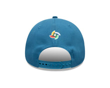 Load image into Gallery viewer, Puerto Rico New Era 9FORTY 940 Adjustable M-Crown Cap Hat Light Royal Blue Crown/Visor Red/White Logo Gray UV (Latin Embroidery)
