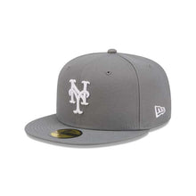 Load image into Gallery viewer, New York Mets New Era MLB 59FIFTY 5950 Fitted Cap Hat Gray Crown/Visor White Logo Gray UV
