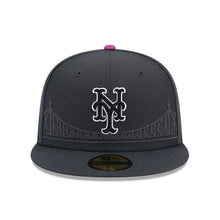 Load image into Gallery viewer, New York Mets New Era MLB 59FIFTY 5950 Fitted Cap Hat Dark Gray Crown/Visor Black/White Logo (2024 City Connect)
