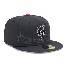 Load image into Gallery viewer, New York Mets New Era MLB 59FIFTY 5950 Fitted Cap Hat Dark Gray Crown/Visor Black/White Logo (2024 City Connect)
