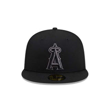Load image into Gallery viewer, Los Angeles Anaheim Angels New Era MLB 59FIFTY 5950 Fitted Cap Hat Black Crown/Visor Dark Gray/Black Logo Gray UV
