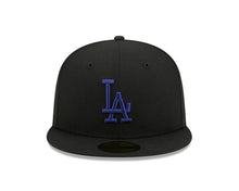 Load image into Gallery viewer, Los Angeles Dodgers New Era MLB 59FIFTY 5950 Fitted Cap Hat Black Crown/Visor Royal Blue Logo Gray UV
