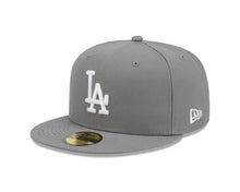 Load image into Gallery viewer, Los Angeles Dodgers New Era MLB 59FIFTY 5950 Fitted Cap Hat Gray Crown/Visor White Logo Gray UV
