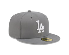 Load image into Gallery viewer, Los Angeles Dodgers New Era MLB 59FIFTY 5950 Fitted Cap Hat Gray Crown/Visor White Logo Gray UV

