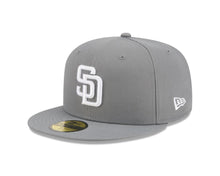 Load image into Gallery viewer, San Diego Padres New Era MLB 59FIFTY 5950 Fitted Cap Hat Gray Crown/Visor White Logo Gray UV
