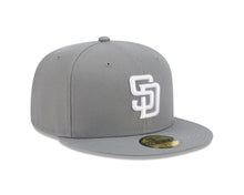 Load image into Gallery viewer, San Diego Padres New Era MLB 59FIFTY 5950 Fitted Cap Hat Gray Crown/Visor White Logo Gray UV
